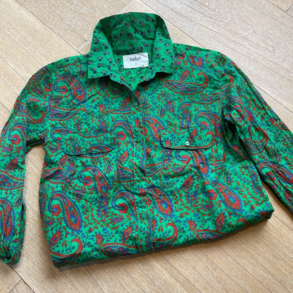 Bash paisley green colorful shirt